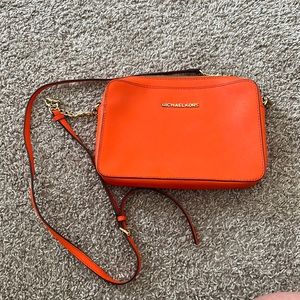 Michael Kors orange crossbody purse